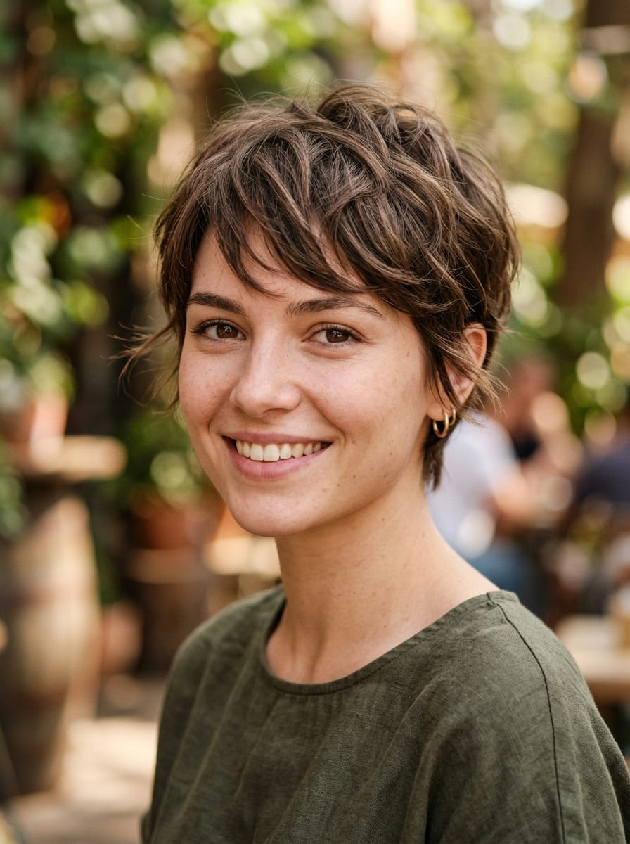 Fransiger Pixie - Stufige Kurzhaarfrisur